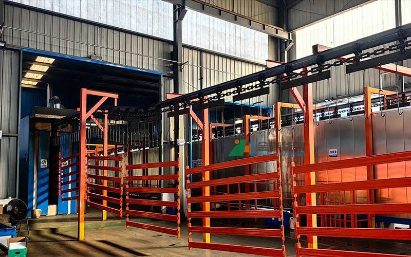 Workstation for rack/guardrail production with welding Workstation for rack/guardrail production with welding